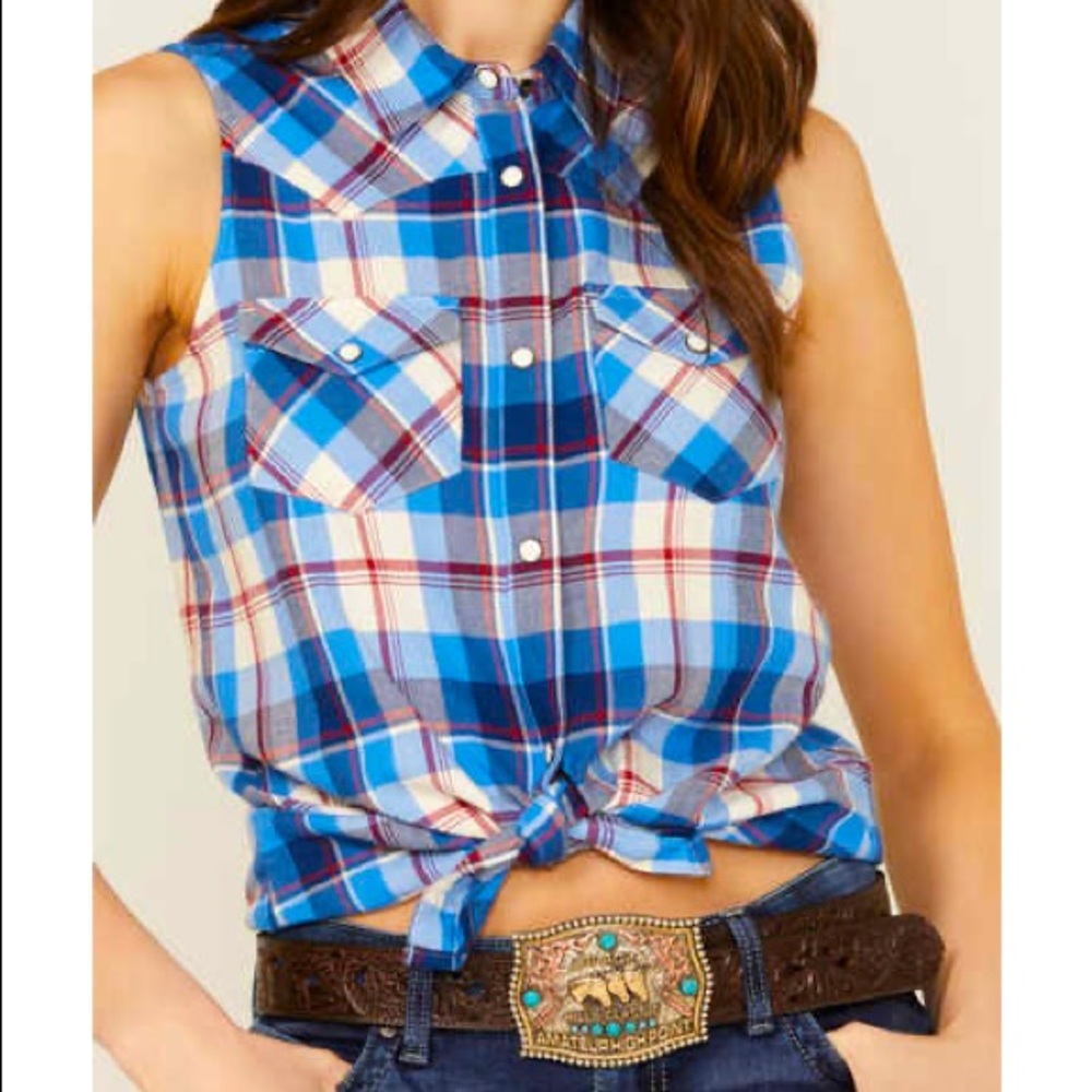 Rank 45 sleeveless button-up XL